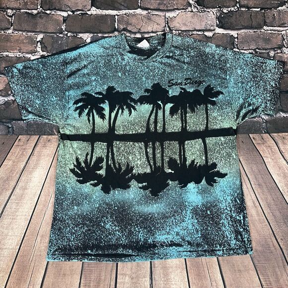 Vintage San Diego Shirt Size XL All Over Print California Beach Palm Trees RARE - Picture 1 of 10